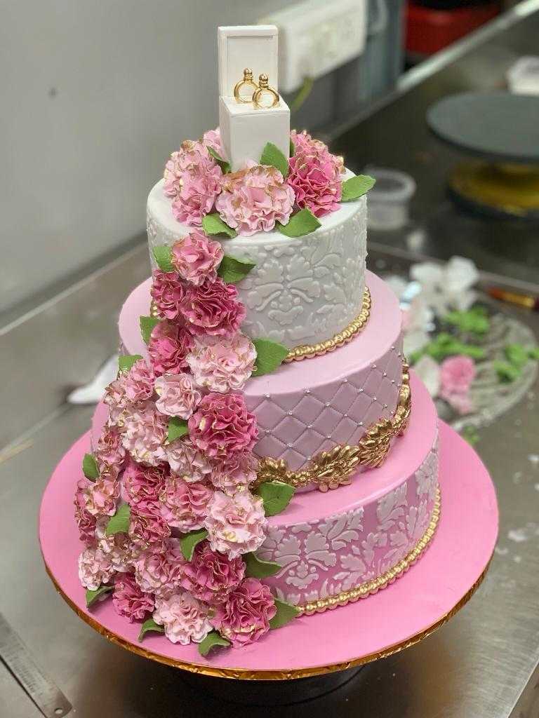 Buy Rose Wedding Cake: A Romantic and Elegant Masterpiece of Love at Grace  Bakery, Nagercoil