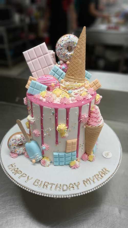 Sweet Sixteen Pink Floral Birthday Cake For Girls - Bakersfun | Free  Delivery