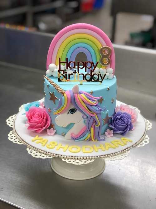 Pink and Purple Unicorn Theme Cake – Cakes All The Way