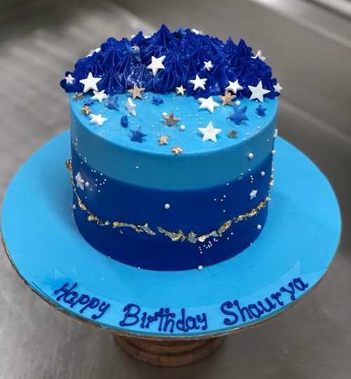 Baby Boy Blue Birthday Cake with Car Stock Image - Image of candle, cake:  25945621