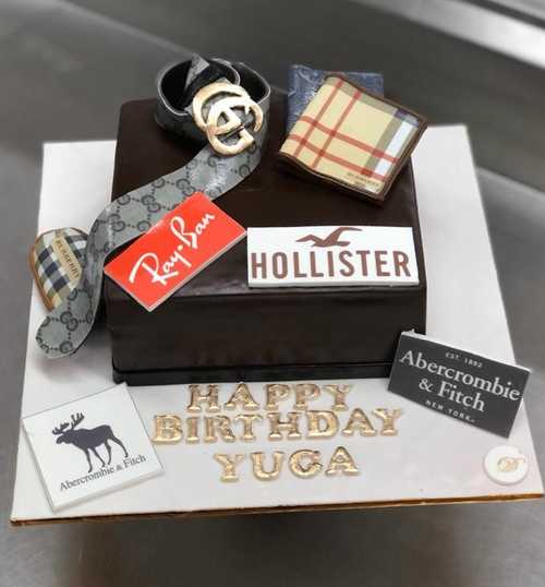 designer label birthday cake
