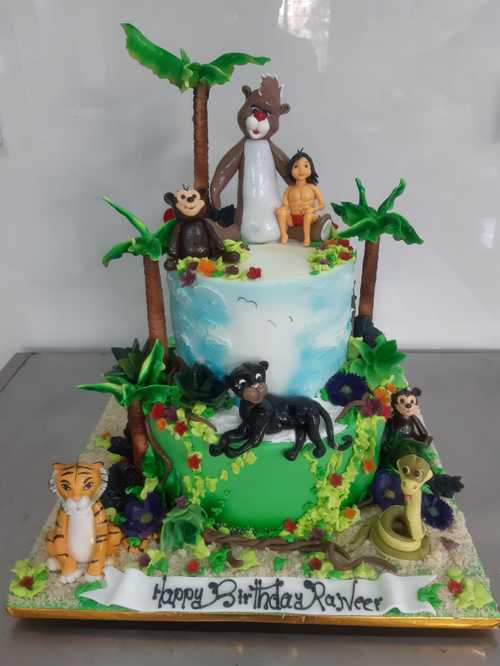 Jungle Book Birthday Cake See More: instagram.com/enchantingcreations/  facebook.com/EnchantingCreation… | Jungle book cake, Jungle book birthday  party, Book cakes