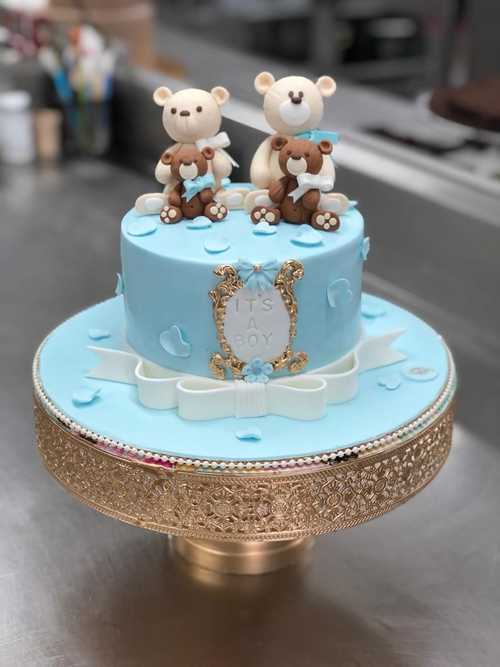 2 Tier Boy's First Birthday Cake - Customized Cakes in Lahore