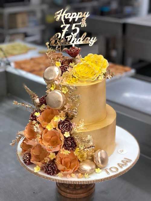 Pink Gold Cake Design