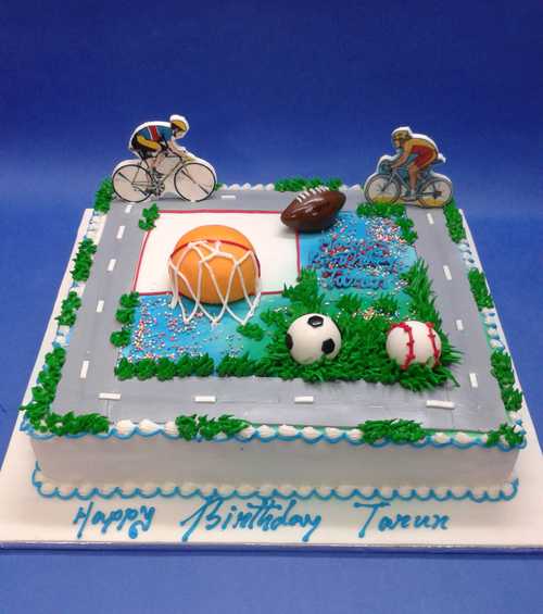 Two Step Birthday Cake for Kids with Sports Balls – Expressluv