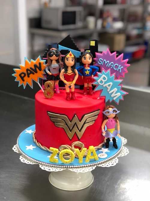 The perfect Wonder Woman cake for a very special little lady on her  birthday! Vanilla cake qith vanilla buttercream and paired with… | Instagram