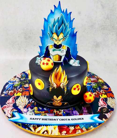 Dragon Ball Z Baby Blue Royal Icing Cake Fondant