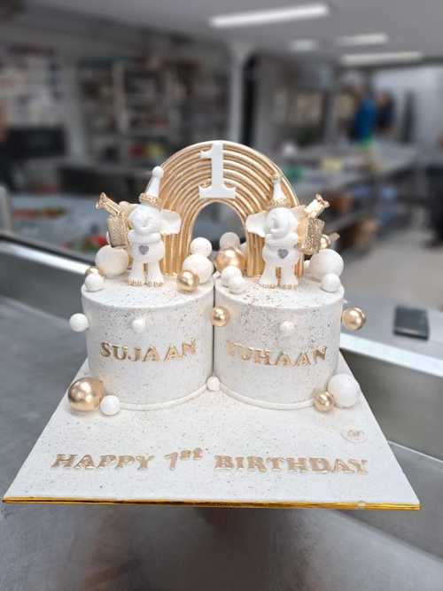 Twin Cake Toppers | Joint Birthday Cake | Etched