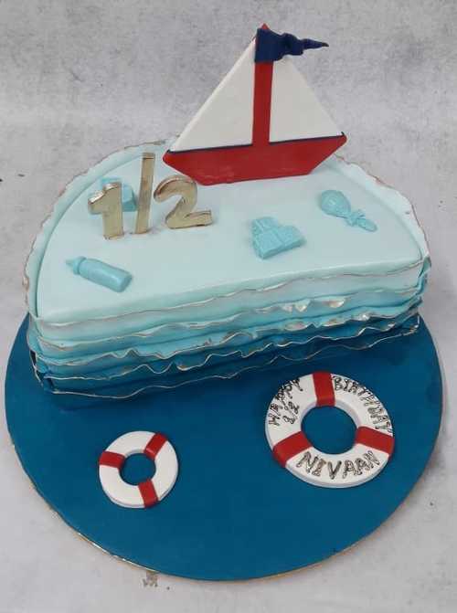 Gurugram Special: Cute Boy and Girl Theme Fondant Cake Online Delivery in  Gurugram