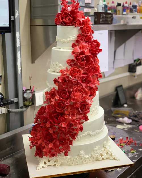 41 Best Wedding Cake Styles For Your Big Day : Wedding Cake with Varieties  sugar flowers